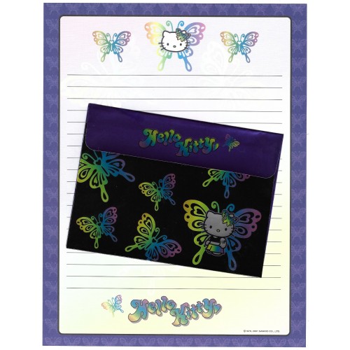 Ano 2001 Conjunto de Papel de Carta Hello Kitty Butterfly Sanrio