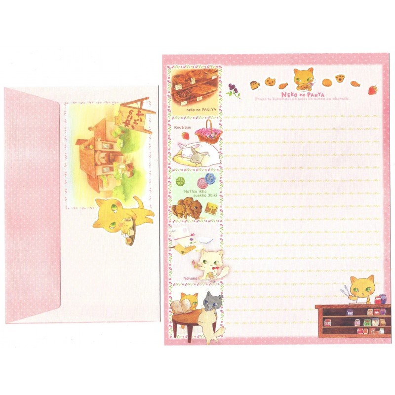 Conjunto de Papel de Carta Importado Neko no Panya 2 San-X