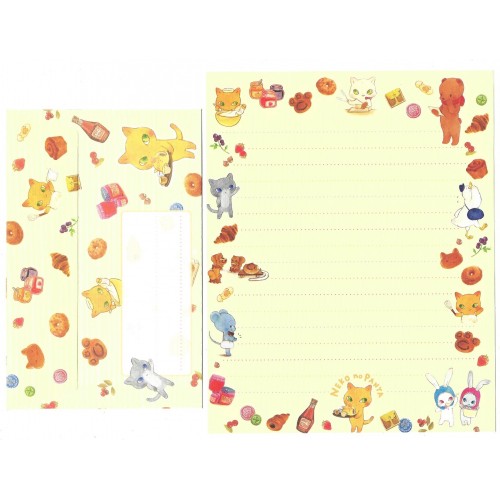 Conjunto de Papel de Carta Importado Neko no Panya 5 San-X