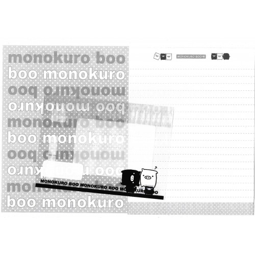 Conjunto de Papel de Carta Monokuro Boo TRA1 SAN-X