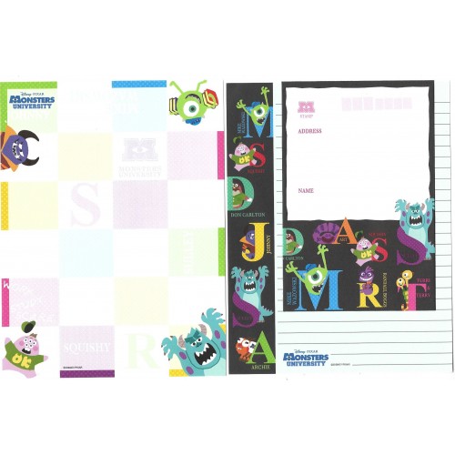 Kit 2 Conjuntos de Papéis de Carta Disney/Pixar Monsters University