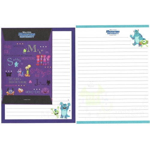 Kit 2 Conjuntos de Papéis de Carta Disney/Pixar Monsters University 2