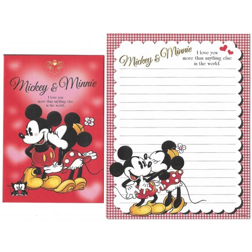 Conjunto de Papel de Carta Disney Mickey & Minnie I Love You