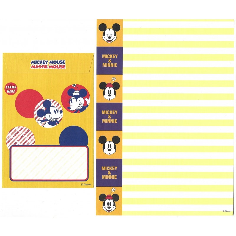 Conjunto de Papel de Carta Disney Mickey Mouse & Minnie Mouse