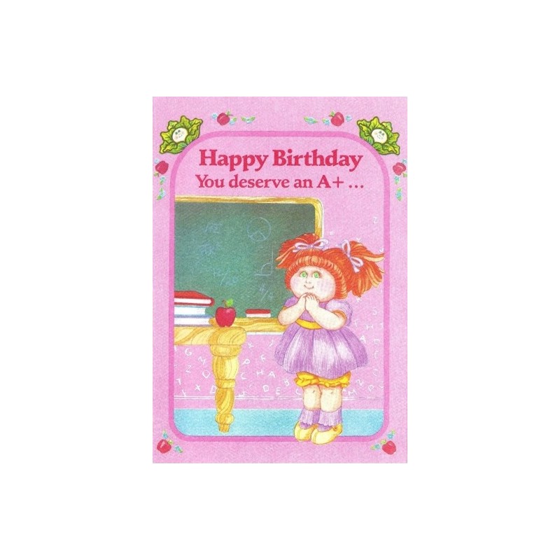 Ano 1983. Notecard Importado Cabbage Patch Kids Happy Birthday A+