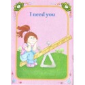 Ano 1983. Notecard Importado Cabbage Patch Kids I Need You