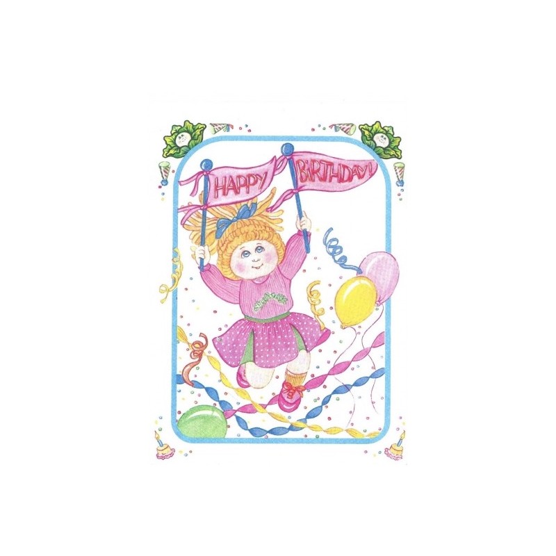 Ano 1983. Notecard Importado Cabbage Patch Kids Happy Bday