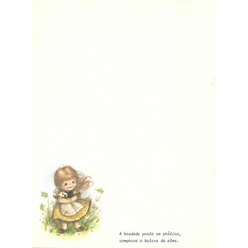 Papel de Carta Antigo Cromocart Menininhas 15 COM FRASE