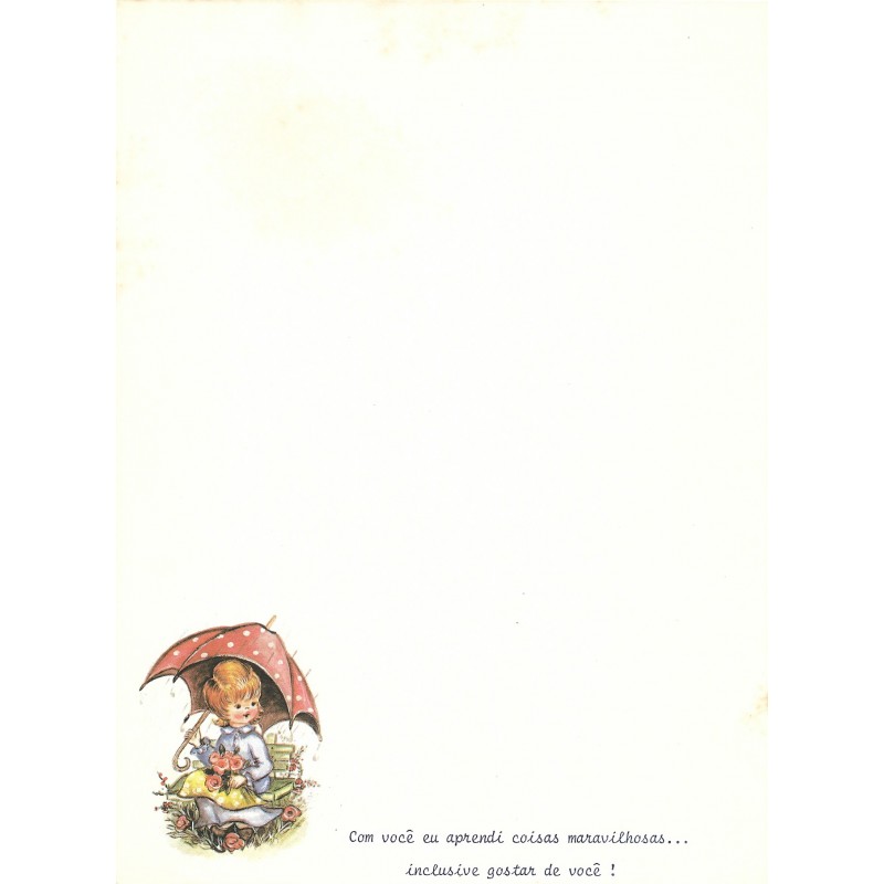 Papel de Carta Antigo Cromocart Menininhas 17 COM FRASE