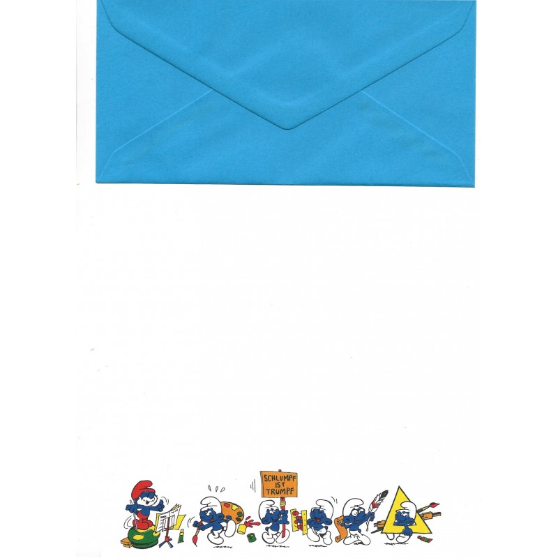 Conjunto de Papel de Carta Antigo Importado Os Smurfs Tumpf