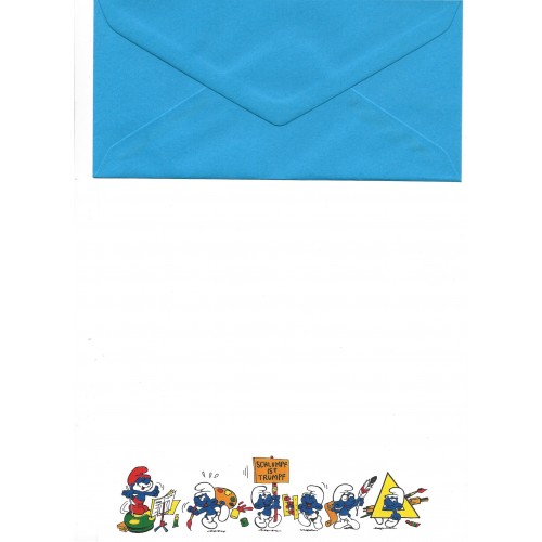 Conjunto de Papel de Carta Antigo Importado Os Smurfs Tumpf