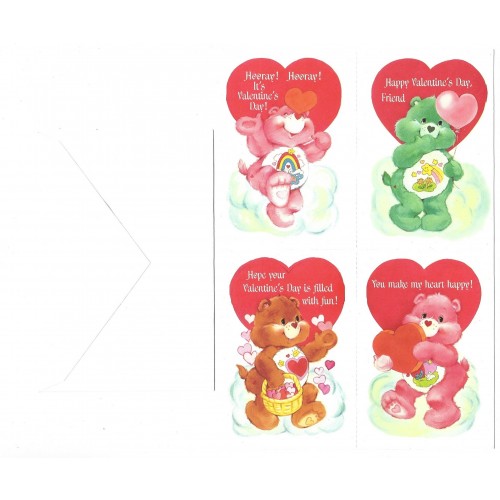 Kit 4 Mini-Cartões de Mensagem Valentines Ursinhos Carinhosos4