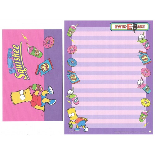 Conjunto de Papel de Carta Importado Os Simpsons Bart CLL