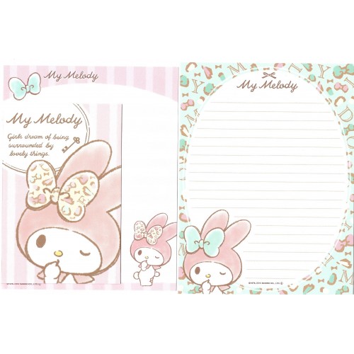 Ano 2014. Kit 2 Conjuntos de Papel de Carta My Melody Dreams Sanrio