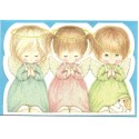 Notecard Antigo Importado Ruth Morehead Angels Glitter Hallmark