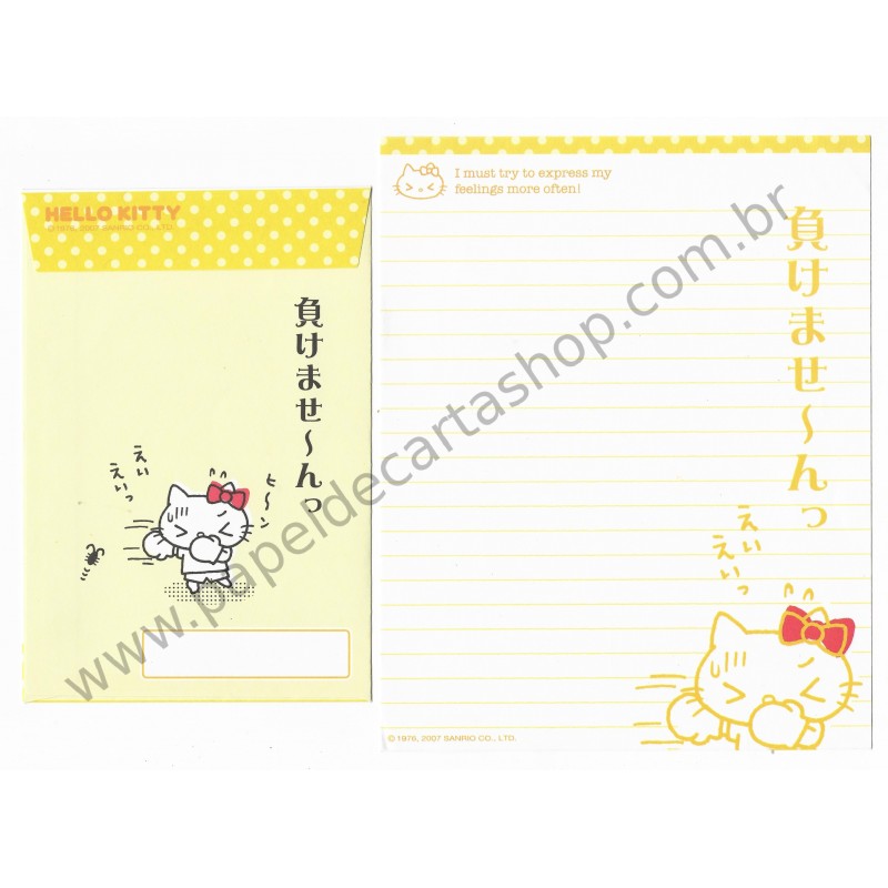 Ano 2007. Conjunto de Papel de Carta Hello Kitty Feelings FCAM Sanrio
