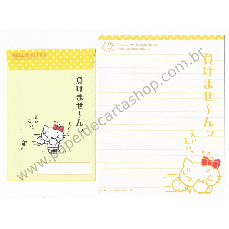 Ano 2007. Conjunto de Papel de Carta Hello Kitty Feelings FCAM Sanrio