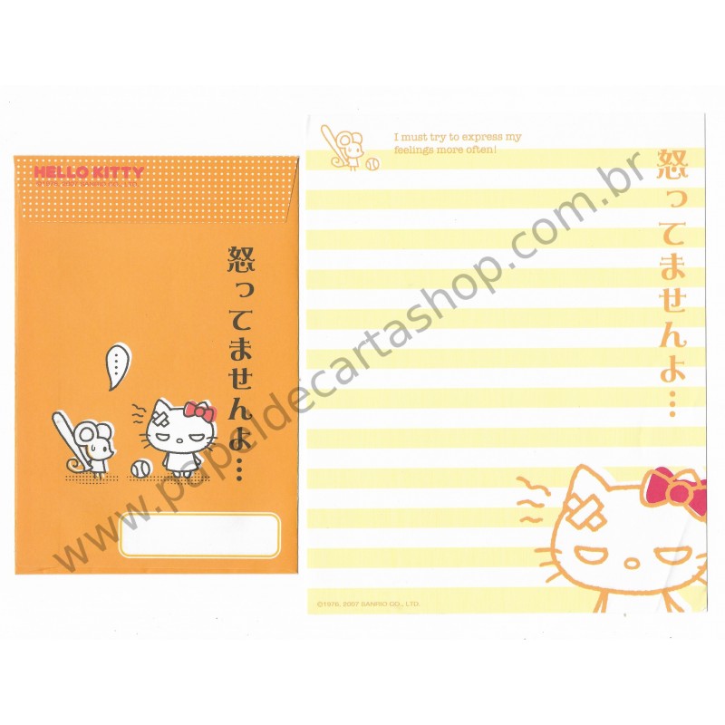Ano 2007. Conjunto de Papel de Carta Hello Kitty Feelings FCVM Sanrio