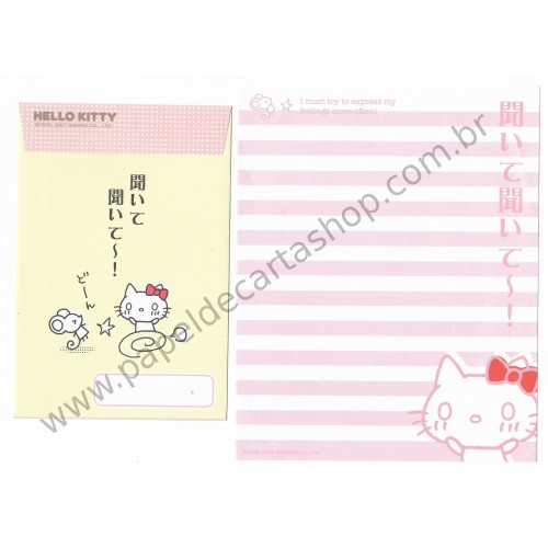 Ano 2007. Conjunto de Papel de Carta Hello Kitty Feelings FCLR Sanrio