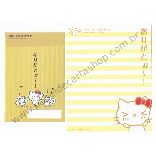 Ano 2007. Conjunto de Papel de Carta Hello Kitty Feelings FCBG Sanrio