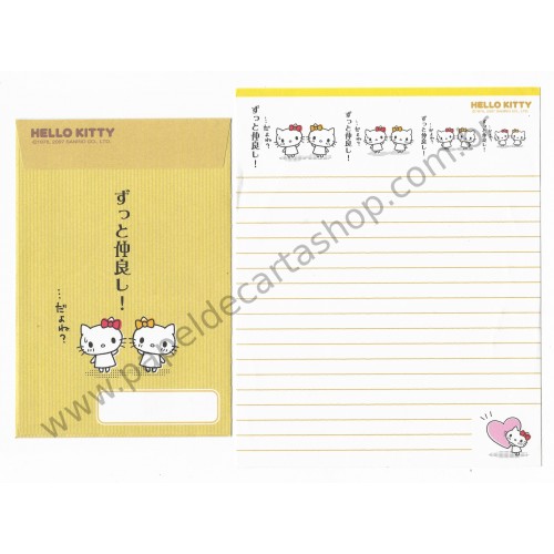 Ano 2007. Conjunto de Papel de Carta Hello Kitty Feelings FCBG2 Sanrio