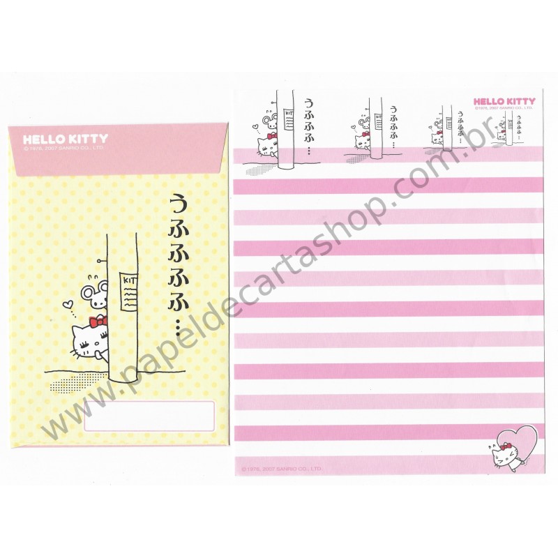 Ano 2007. Conjunto de Papel de Carta Hello Kitty Feelings FCRS3 Sanrio