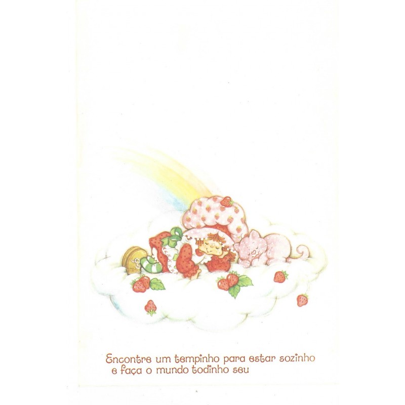 Papel de Carta Antigo M Moranguinho & Gatinho