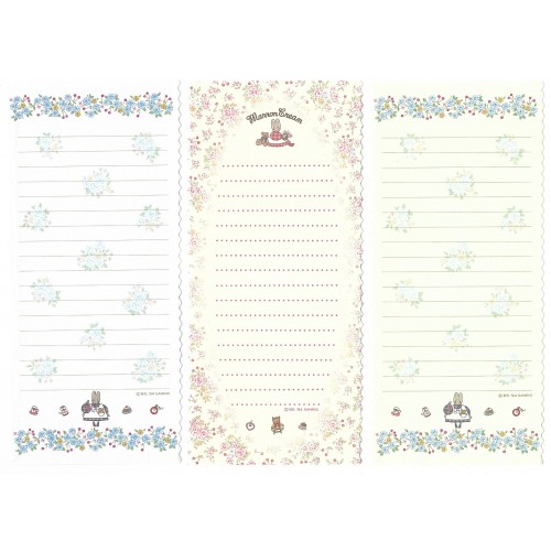 Ano 1994. Kit 6 Papéis de Carta P Marron Cream Sanrio