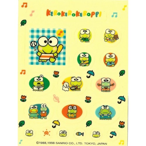 Ano 1998. Kit de ADESIVOS KEROKEROKEROPPI Sanrio