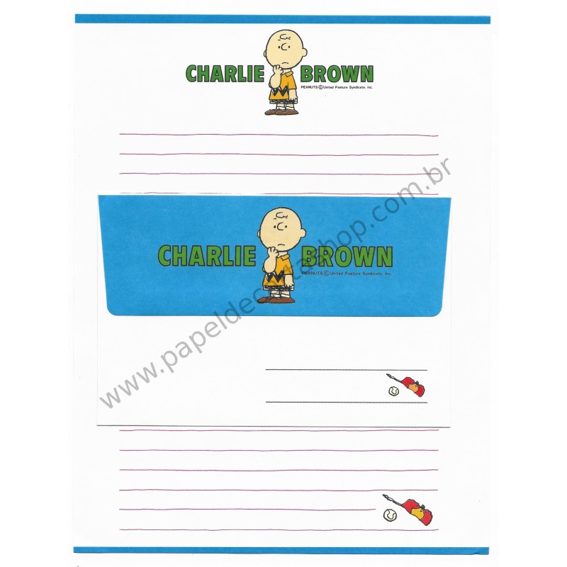 Conjunto de Papel de Carta Snoopy & Turma CAZ Vintage Peanuts