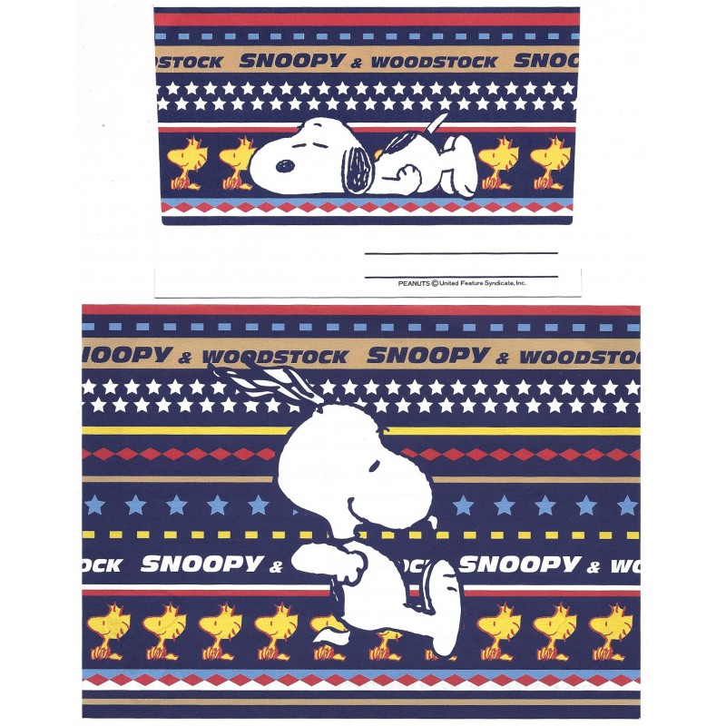 Conjunto de Papel de Carta Snoopy Antigo (Vintage) SLEEPY Peanuts