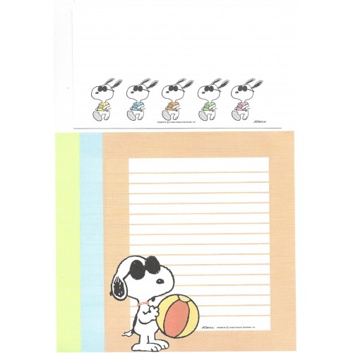 Conjunto de Papel de Carta Snoopy JOE COOL Antigo (Vintage) Hallmark