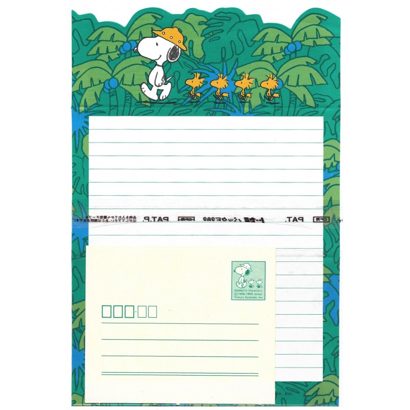 Conjunto de Papel de Carta Snoopy PAT Vintage Hallmark Japan