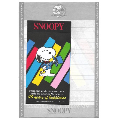 Conjunto de Papel de Carta Snoopy Happiness 40 Anos Vintage Hallmark