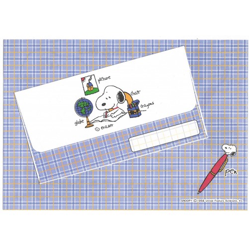 Conjunto de Papel de Carta Snoopy School Days Vintage Hallmark