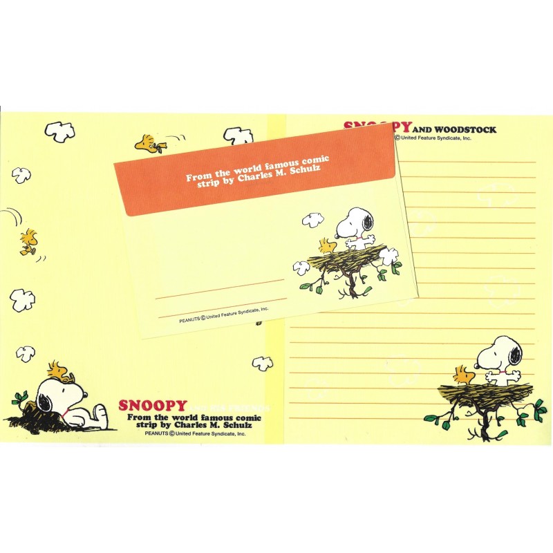 Conjunto de Papel de Carta SNOOPY CAM Vintage Hallmark