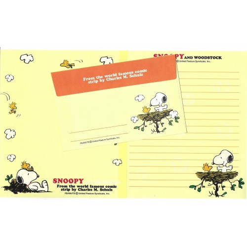 Conjunto de Papel de Carta SNOOPY CAM Vintage Hallmark