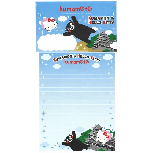Ano 2011. Conjunto de Papel de Carta Gotōchi Kitty & KUMAMON Sanrio Japão