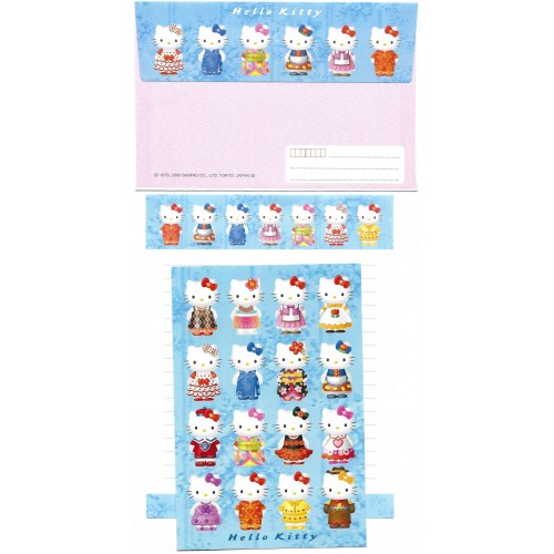 Ano 2003. Conjunto de Papel de Carta Hello Kitty Regional Countries Sanrio