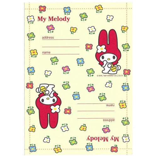 Ano 1997. Papel de Carta - Envelope My Melody CAM Antigo (Vintage) Sanrio