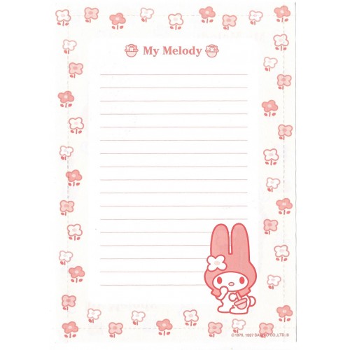 Ano 1997. Papel de Carta - Envelope My Melody CAM Antigo (Vintage) Sanrio