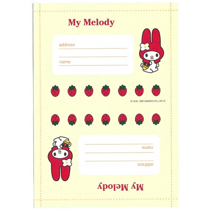Ano 1997. Papel de Carta - Envelope My Melody CAM2 Antigo (Vintage) Sanrio