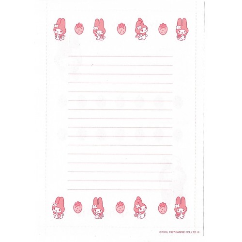 Ano 1997. Papel de Carta - Envelope My Melody CAM2 Antigo (Vintage) Sanrio