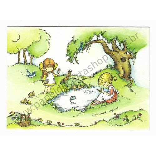 Postalette Antigo Importado Joan Walsh Anglund Lake Hallmark