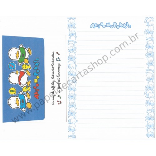 Ano 1991. Conjunto de Papel de Carta Pekkle Off-Hey Antigo (Vintage) Sanrio