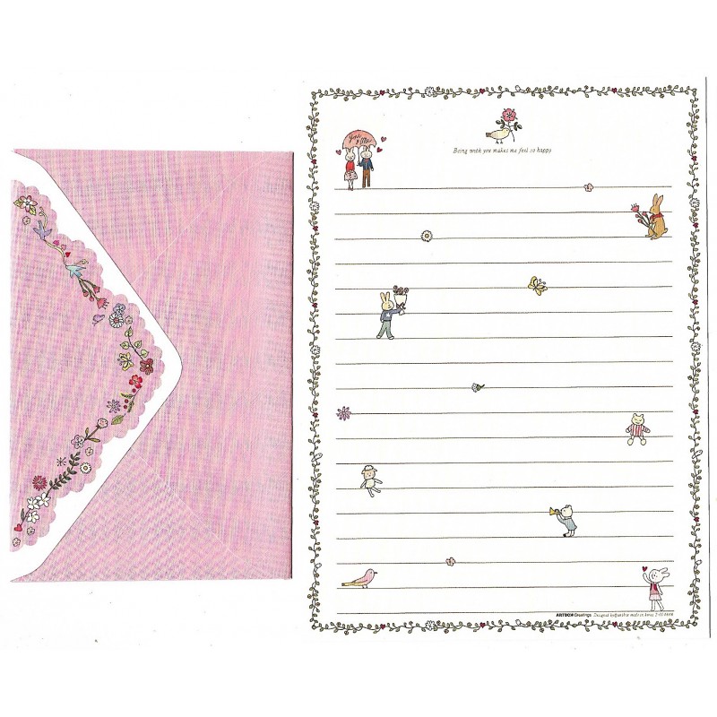 Conjunto de Papel de Carta You & Me II Artbox Korea