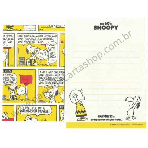 Kit 2 Conjuntos Mini Papel de Carta The 60's Snoopy and Charlie Brown