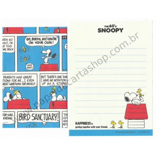 Kit 2 Conjuntos Mini Papel de Carta The 60's Snoopy and Woodstock