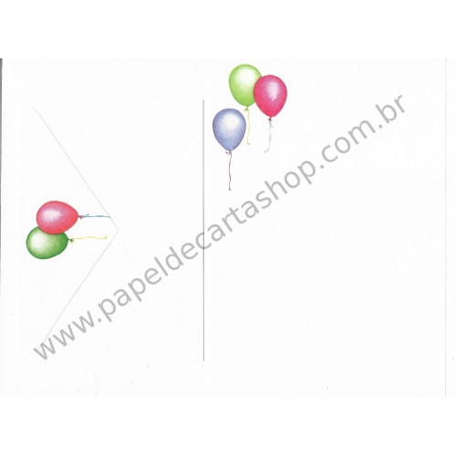 Conjunto de Papel de Carta Balões (COR)