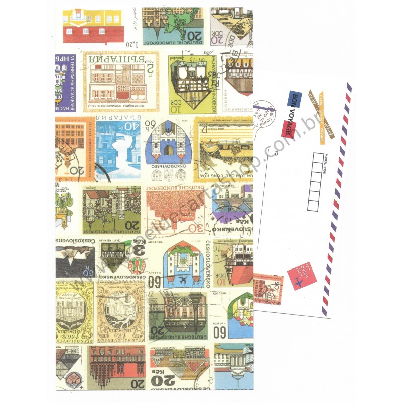 Conjunto de Papel de Carta Antigo (Vintage) Bon Voyage